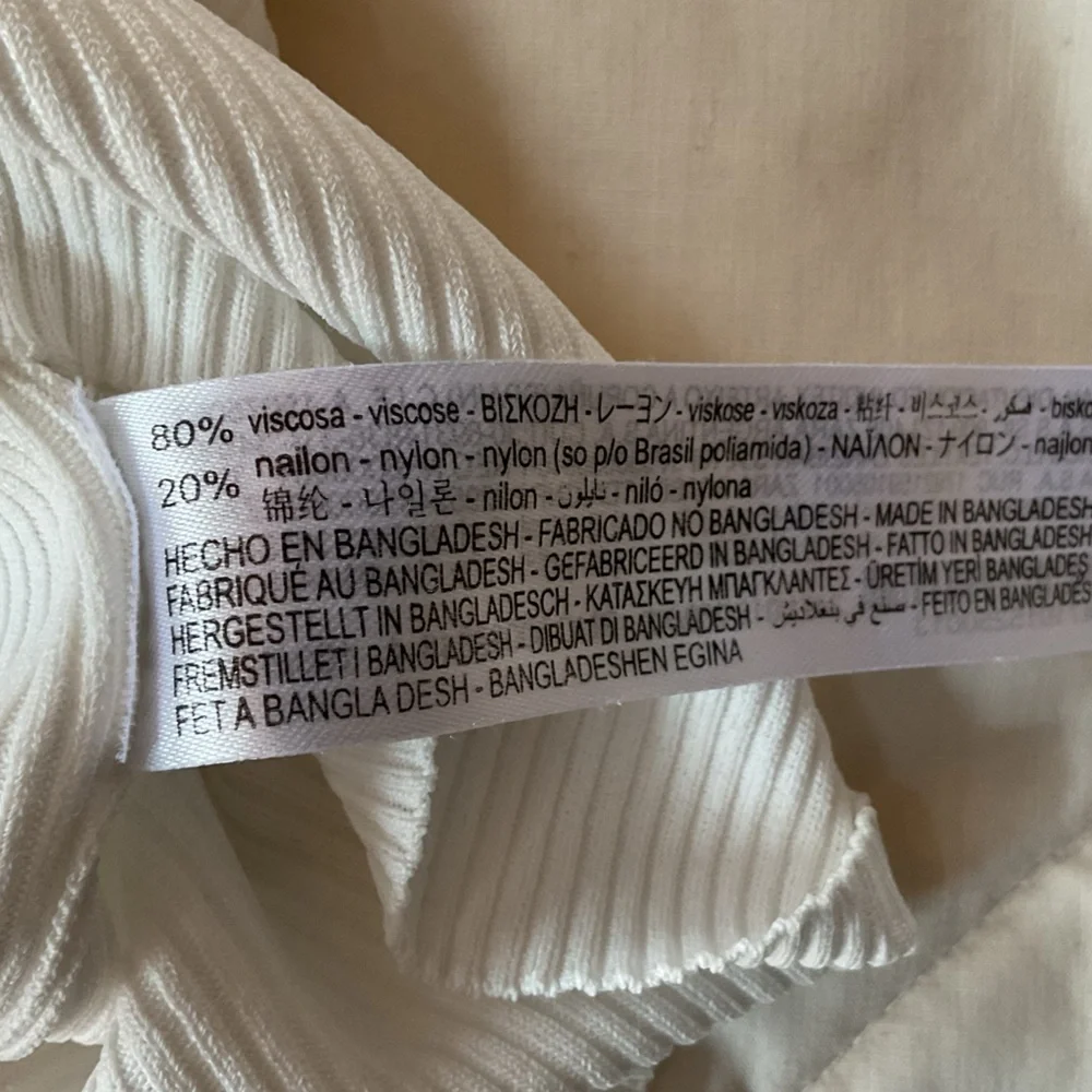 Zara White Ribbed Tank Top XS - Picture 4 of 5